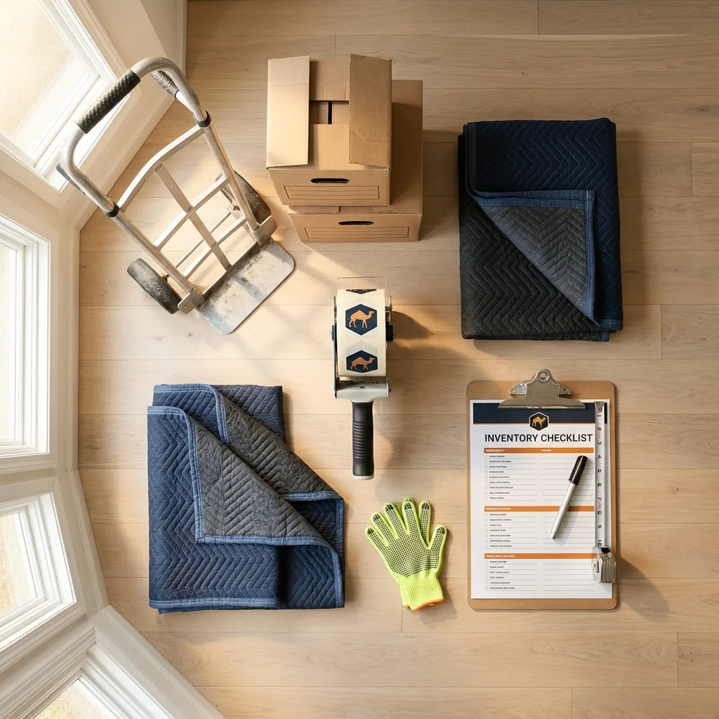 Professional moving supplies and packing materials layout for Hawarden residential relocations